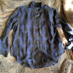 Madewell Sheer Plaid Blouse